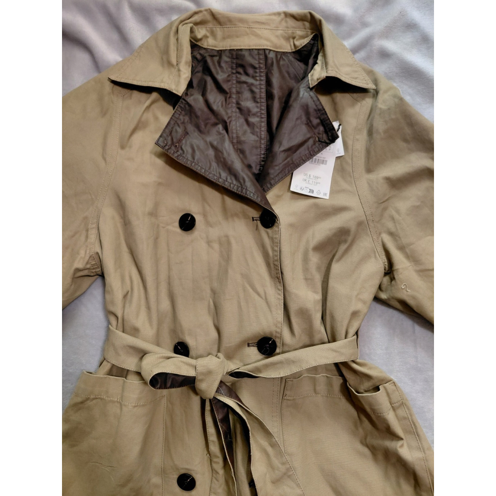 ZARA Reversible Trench Coat ZW COLLECTION Brown Tan Size Small NWT - Picture 16 of 16